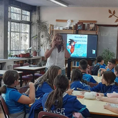  A biblioteca da ES Gaia Nascente preparou atividades para receber uma comitiva de alunos e professores de espanhois.
